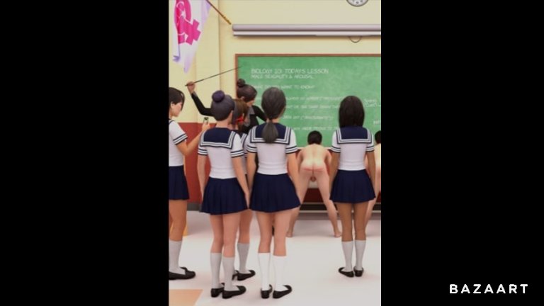 Fessée devant les pom-pom girls